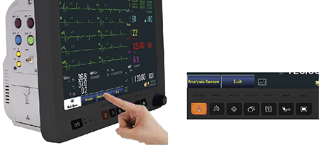 A close-up of a hand pointing at a monitor Description automatically generated